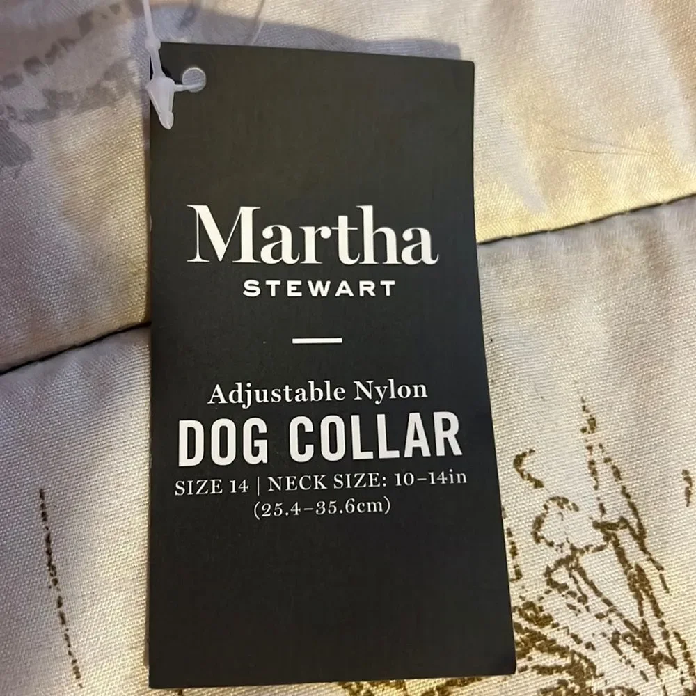 Martha Stewart Adjustable Nylon Dog Collar Sz 14
